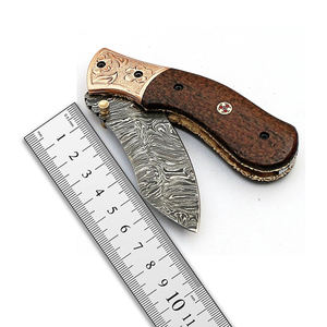 Couteau de poche pliant en acier damas personnalisé de haute qualité Micarta fait à la main nouveau Design pour la chasse Camping cadeau pour lui/son OEM - Product Image 6