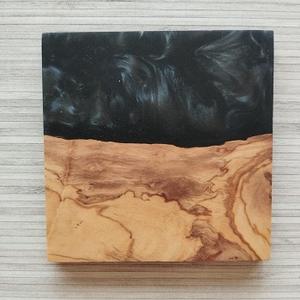 Posavasos de resina epoxi de alta calidad con efecto océano decorativo cuadrado redondo posavasos de resina de madera epoxi - Product Image 5