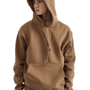 Sweat à capuche surdimensionné unisexe 400GSM de haute qualité en éponge française avec broderie imprimée bouffante Sweats à capuche d'hiver personnalisés pour hommes - Product Image 1