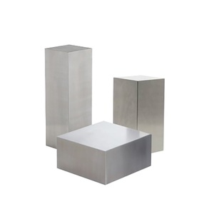 Juego de forma redonda de 3 piezas de metal de hierro soporte elevador de alimentos estante de acero inoxidable acabado plateado para presentación de alimentos - Product Image 6