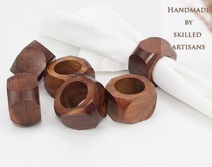 แหวนผ้าเช็ดปากทำจากไม้แปดเหลี่ยมทำด้วยมือสำหรับงานแต่งงานงานเลี้ยงคริสต์มาสและโอกาสพิเศษอื่นๆ - Product Image 5