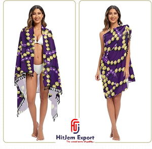 Comfortable Polyester Sarong Soft Feel Beach Wrap <b>for</b> Daily Summer Use - Product Image 1