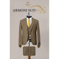 Costume Homme Respirant Sur Mesure 80% Laine 20% Polyester Coupe Slim Col V Simple Boutonnage Fermeture à Boutons Tenue Professionnelle Quotidienne Bureau