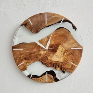 Horloge murale/montre murale en bois au design unique et en résine époxy multicolore et en bois de meilleure qualité - Product Image 2