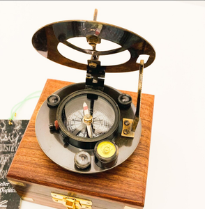 Boîte en bois poli style steampunk pour créations artisanales, compas marin vintage et boîte en bois, cadeaux pour mari - Product Image 2
