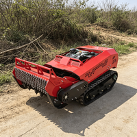 Broyeur à télécommande fiable, 22 lames en acier tungstène pour broyer l'herbe épaisse et les petites branches