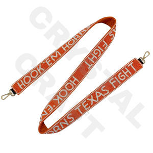 Go Mets, correas de bolsa de cuentas de semillas de oro blanco personalizadas, accesorio de moda 'Hook Em Horns', correa de monedero con cuentas - Product Image 6