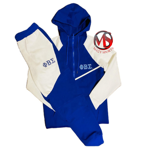 Lo más nuevo Fraternity Beta Phi Sigma Stand Collar mangas despojadas Top & Bottom bordado 100% poliéster chándales deportivos - Product Image 1