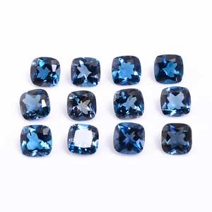 Londres bleu topaze 10mm coussin coupe lâche pierres précieuses Quartz naturel pour la fabrication de bijoux meilleur prix fabricant - Product Image 2