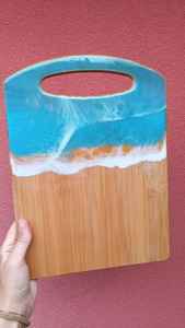 Tabla de Cortar de Resina y Madera Práctica, Hecha con Madera de Acacia y Mango para Cocinar y Preparar Comidas a Diario - Product Image 5