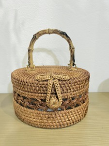 Bolsa de mimbre superventas al por mayor con asa de bambú nuevo diseño 2024 - Product Image 5