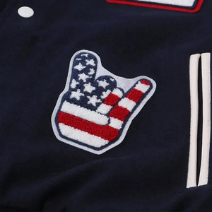 OEM Men's Varsity <b>Jackets</b> Premium Quality Wool <b>Leather</b> Sleeves Custom Logo Embroidery Stand Warm Breathable <b>Long</b> Length <b>Jacket</b> - Product Image 5