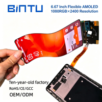 Pantalla AMOLED Flexible Personalizada de 6.67 Pulgadas para Teléfono Inteligente de Gama Alta, Pantalla de 1080*2400 Píxeles con Contraste de 5M y Tiempo de Respuesta de 1ms