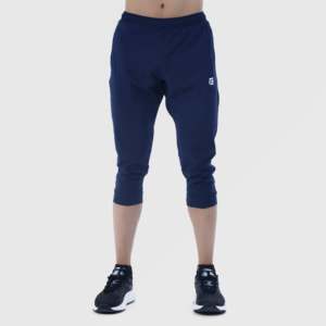 Navy 3/4 Bottoms Logo Decorations XS Size Cotton Bermuda <b>Shorts</b> Woven 100% Polyester Twill Fabric Soft Knitted Spandex Knee - Product Image 3