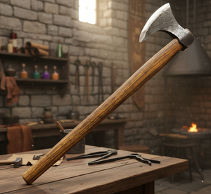 Hacha de Supervivencia Tradicional, Forjada a Mano, Acero con Alto Contenido de Carbono, Funda Protectora de Cuero, Grado Industrial, para Caza y Madera - Product Image 4