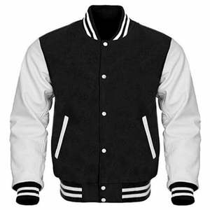 Chaqueta de Béisbol Varsity Personalizada, Invierno, 100% Lana, Parche Bordado en Chenilla, Unisex, Cuello Alto, Lisa - Product Image 4