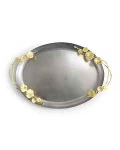 Plateau de service en métal au fini moderne Touche élégante pour les cuisines à domicile - Product Image 2