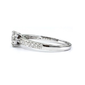 Fête des Mères Meilleures Ventes Design 18k Or Blanc 100% Diamant Naturel Fine Jewelry Round Cluster Bague de Fiançailles pour Mariage - Product Image 2