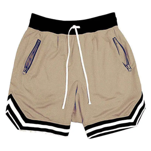 Pantalones cortos de baloncesto personalizados para hombre, talla grande, de secado rápido, tela de malla transpirable, antibacteriano, para correr en el gimnasio con diseño de bolsillos con cremallera - Product Image 6