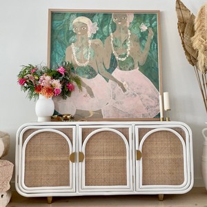 Premium Quality Natural White Rattan Cupboards Wholesale Living Room <b>Wicker</b> White <b>Sideboard</b> Cupboard Cabinets - Product Image 5