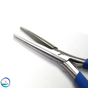 คีมต่อผมปากแบนยาวจมูกสีเงินพร้อมที่จับสีน้ำเงิน - Product Image 3