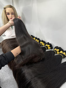 Cabello a granel liso de hueso # 1B Cabello de bebé negro natural Cabello humano vietnamita Textura suave y sedosa - Product Image 3