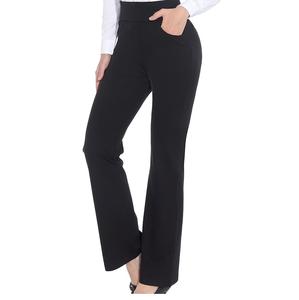 Pantalon uni de couleur unie pour femmes pantalon de femme pantalon en coton pour le bureau décontracté respirant pour l'extérieur pantalon de femme - Product Image 4