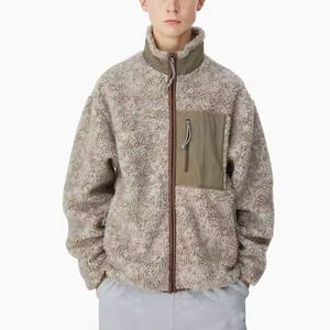 Veste personnalisée unisexe en polaire sherpa, col montant, épaisse, chaude, d'hiver, zippée, OEM, teinture et marque privée - Product Image 3