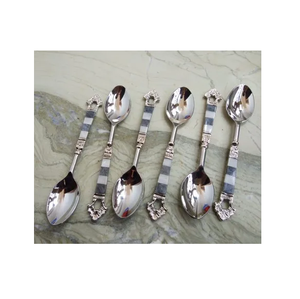 Mayorista Cantidad a granel Venta al por mayor Reutilizable Respetuoso con el medio ambiente Juego de servidor de ensalada de acero inoxidable hecho a mano Diseñador superior - Product Image 4