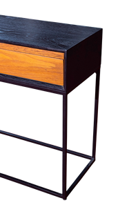 Mesa de consola de madera de roble blanco moderno almacenamiento diseño multifuncional patas de Metal para el hogar muebles apartamentos salas de estar - Product Image 5