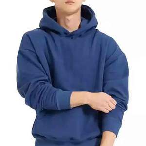 Vintage <b>Black</b> Men's Pullover <b>Hoodie</b> Custom Wholesale Winter Sweatshirt Solid Pattern <b>Plain</b> Color - Product Image 2