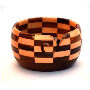 Cuencos de hilo hechos a mano de madera portátiles para tejer y ganchillo tejido personalizado y Croceht Bowl organizador de almacenamiento de bolas de hilo - Product Image 2