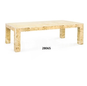 Table de salon rectangulaire en marbre avec pieds en fer noir moderne - Product Image 6