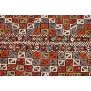 Turkish Area Rug 4.7x8.5 ft, Red <b>Brown</b> Striped Rug <b>Wool</b> - Product Image 5