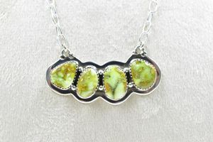 Collar de piedras preciosas bohemio hecho a mano de plata de ley para mujer Palomino turquesa racimo 18 pulgadas cadena ajustable chapado en oro rodio - Product Image 4