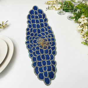 Chemin de table en perles fait main, sous-plat brodé, couleurs personnalisées, fournisseur en gros - Product Image 3