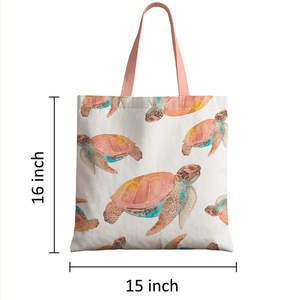 Women's Turtle Art Ocean Theme Tote Bag Zippered <b>Handbag</b> Embroidery <b>Chains</b> Letters for Spring/Summer Use Made Straw Polyester - Product Image 6