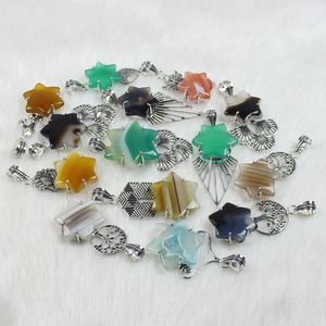 Collier pendentif en agate en forme d'étoile de créateur, magnifique multi-bandes avec réglage de lunette pour la vente au détail - Product Image 6