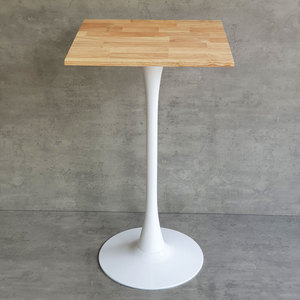 Contemporary Design Square Bar <b>Table</b> 60cm Tulip Style with Iron Legs and Rubber Wood-BB020 - Product Image 6