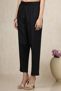 Derniers vêtements indiens et pakistanais Robe Kurta en soie viscose beige noire rouge coupe droite pour femmes avec pantalon Dupatta - Product Image 5