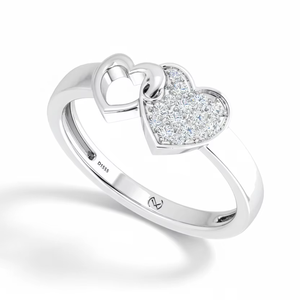 แหวนเพชรรูปหัวใจทองคำ 14K สำหรับผู้หญิง - Product Image 1