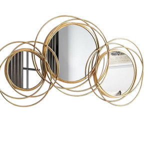 Espejo de pared de Metal dorado de forma redonda de diseñador moderno, arte de pared decorativo para fiesta de boda, espejo de pared de Metal de alta calidad al mejor precio - Product Image 5