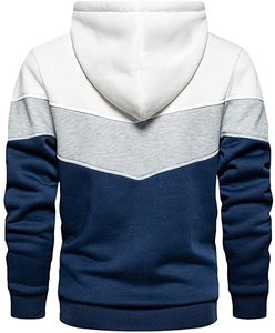 เสื้อกันหนาวแบบสวมหัวมีฮู้ดสำหรับผู้ชาย,เสื้อสเวตเชิ้ตมีฮู้ดผ้าคอตตอนฟรีซเรียงรายสำหรับใส่ให้ความอบอุ่นในฤดูหนาว - Product Image 5