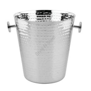 Stainless Steel Premium <b>Wine</b> Bucket with a Hammered, Stylish Classic Design - Product Image 1