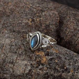 High Quality 925 Sterling Silver <b>Labradorite</b> <b>Ring</b> Romantic Marquise Designer <b>Ring</b> Anniversary Gift Factory Wholesale Price - Product Image 2