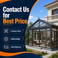 Solárium Contemporáneo de Aluminio con Doble Vidrio Templado Aislante, Impermeable y con Aislamiento Térmico para Uso en las Cuatro Estaciones