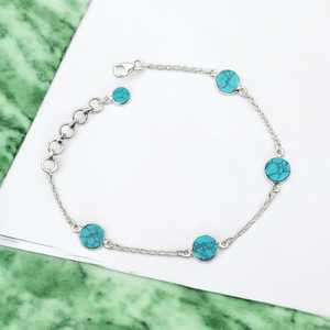 Luxury Lucky Designer <b>Bracelet</b> With Turquoise Gemstone Made From 925 Sterling Silver Jewelry Handmade Boho Jewelry At Wholesale - Product Image 2