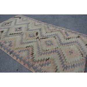Ethnique Beige Noir 5.9 X 10.4ft Tapis Turc Fait Main Moderne Laine Polyester Patchwork Design pour Chambre Latex Haute Qualité - Product Image 4