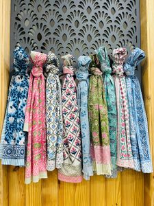 Nouvel ensemble de 6 sarongs indiens faits à la main 100 % coton, écharpe bohème, vêtements de plage floraux, séchage rapide, respirant, grande taille - Product Image 2