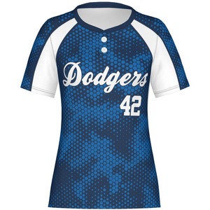 Uniformes de softbol de lanzamiento rápido a la moda, Camisetas estampadas vibrantes de corte moderno con pantalones a juego - Product Image 4